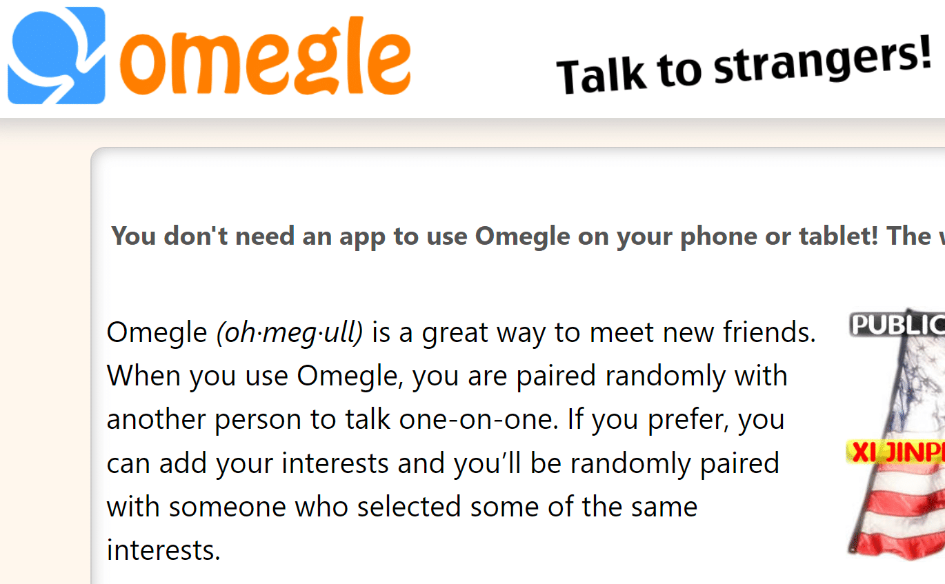 omegle talk to strangers for kids