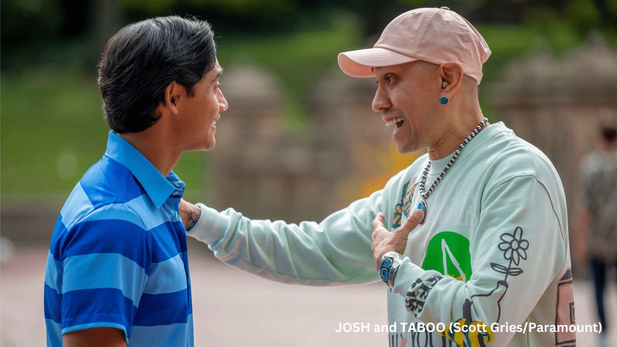 Josh and Taboo on the set of Blue's Clues Film