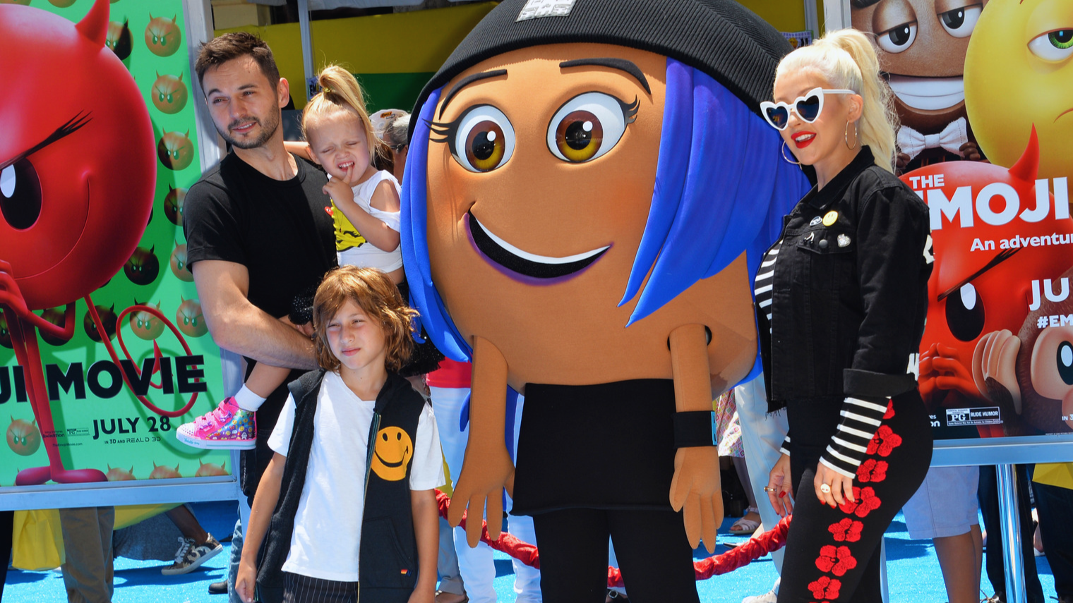 Christina Aguilera with her family in 2017