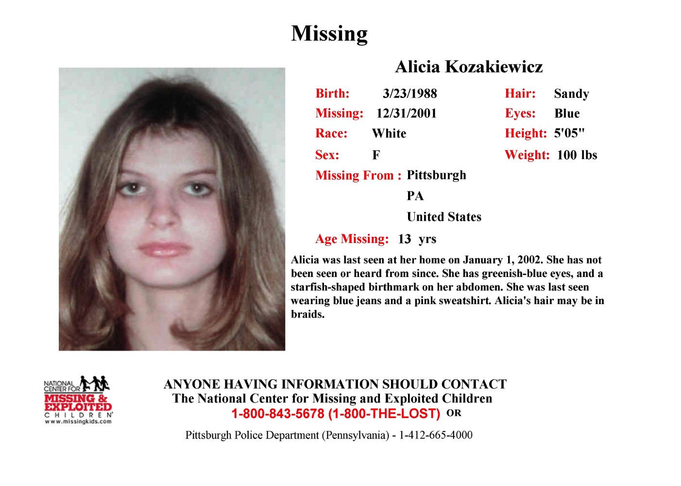 Alicia Kozak's Missing Post